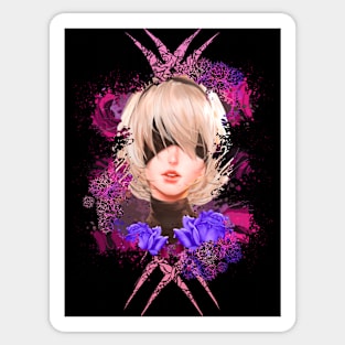 Android Girl - Pink Abstract Sticker